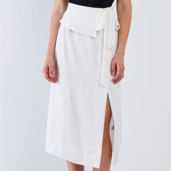 White Collared Button Down Skirt - Picture 3 of 10